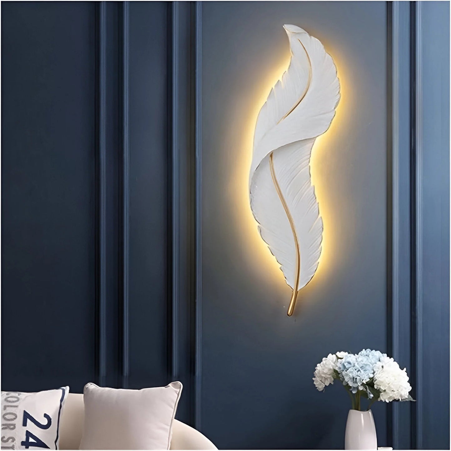 FeatherGlow™ – Dimmable LED Designer Wall Light with Soft Lighting