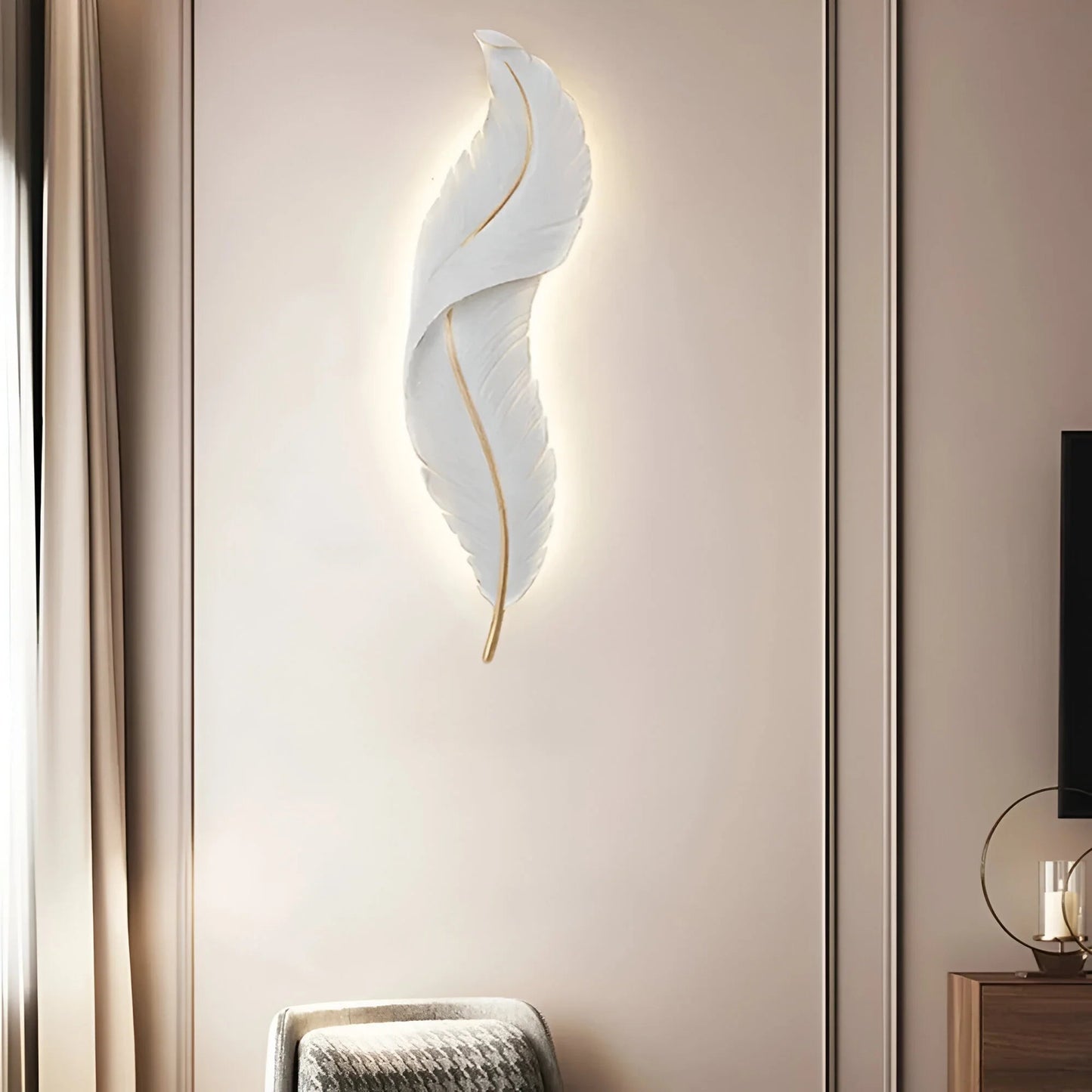 FeatherGlow™ – Dimmable LED Designer Wall Light with Soft Lighting