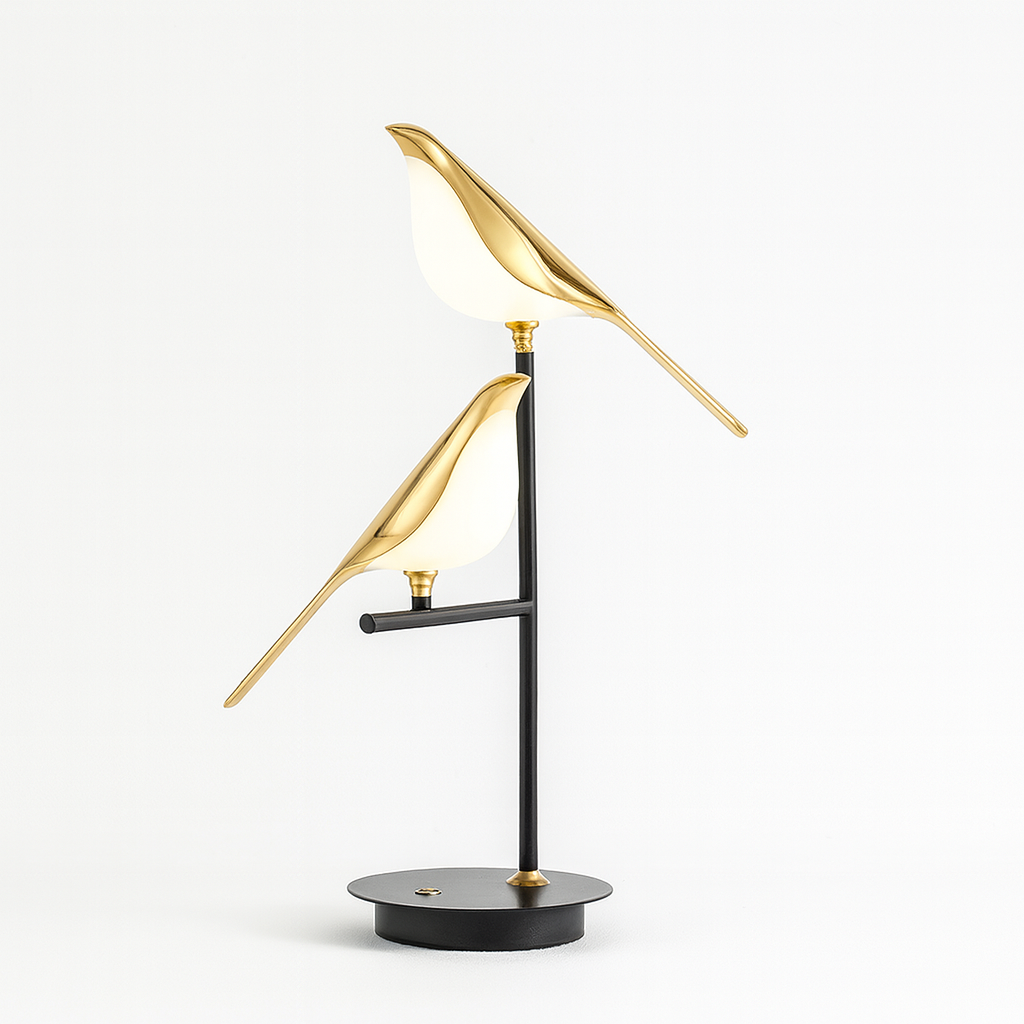 Orniluce™ – 3-Color Golden Bird LED Design Table Lamp