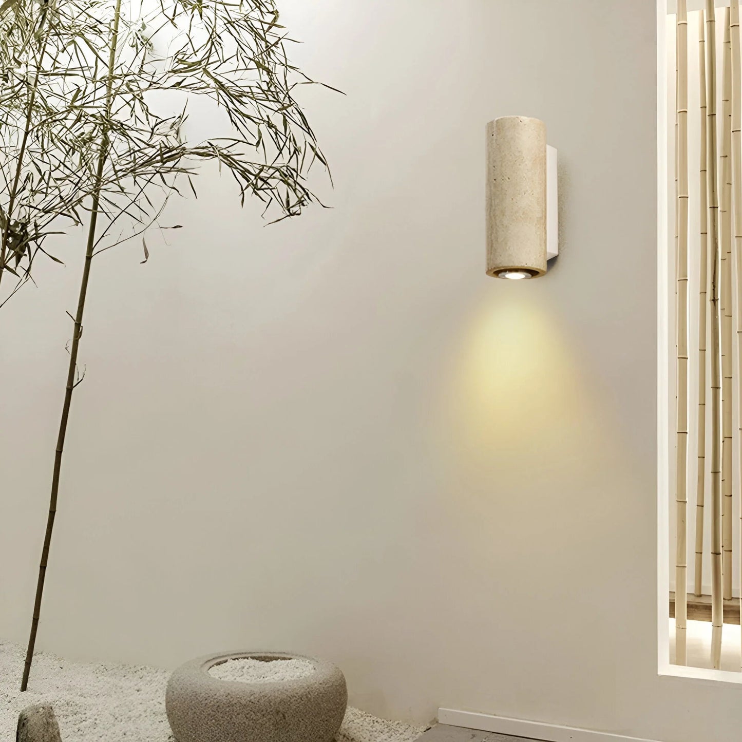 StoneLuxe™ – Travertine Designer Wall Sconce Warm Lighting