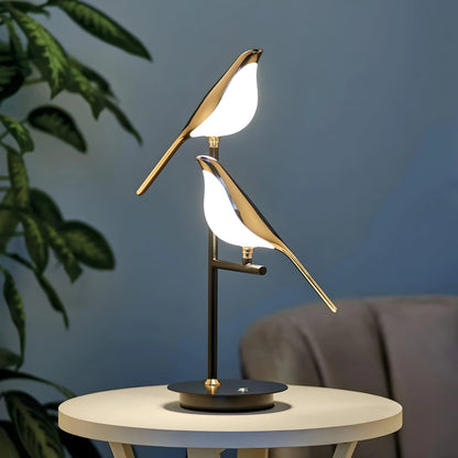Orniluce™ – 3-Color Golden Bird LED Design Table Lamp