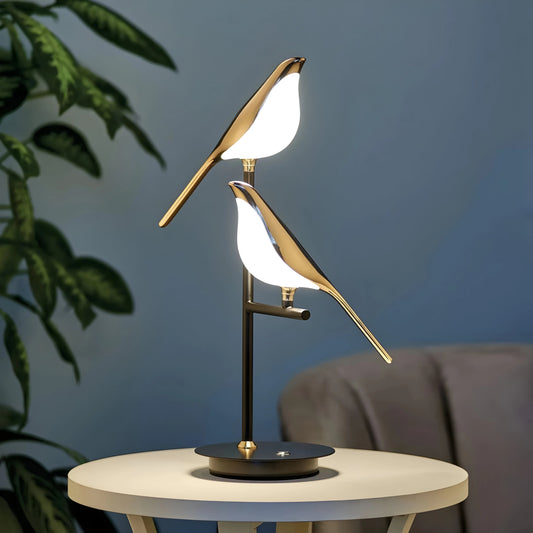 Orniluce™ – 3-Color Golden Bird LED Design Table Lamp