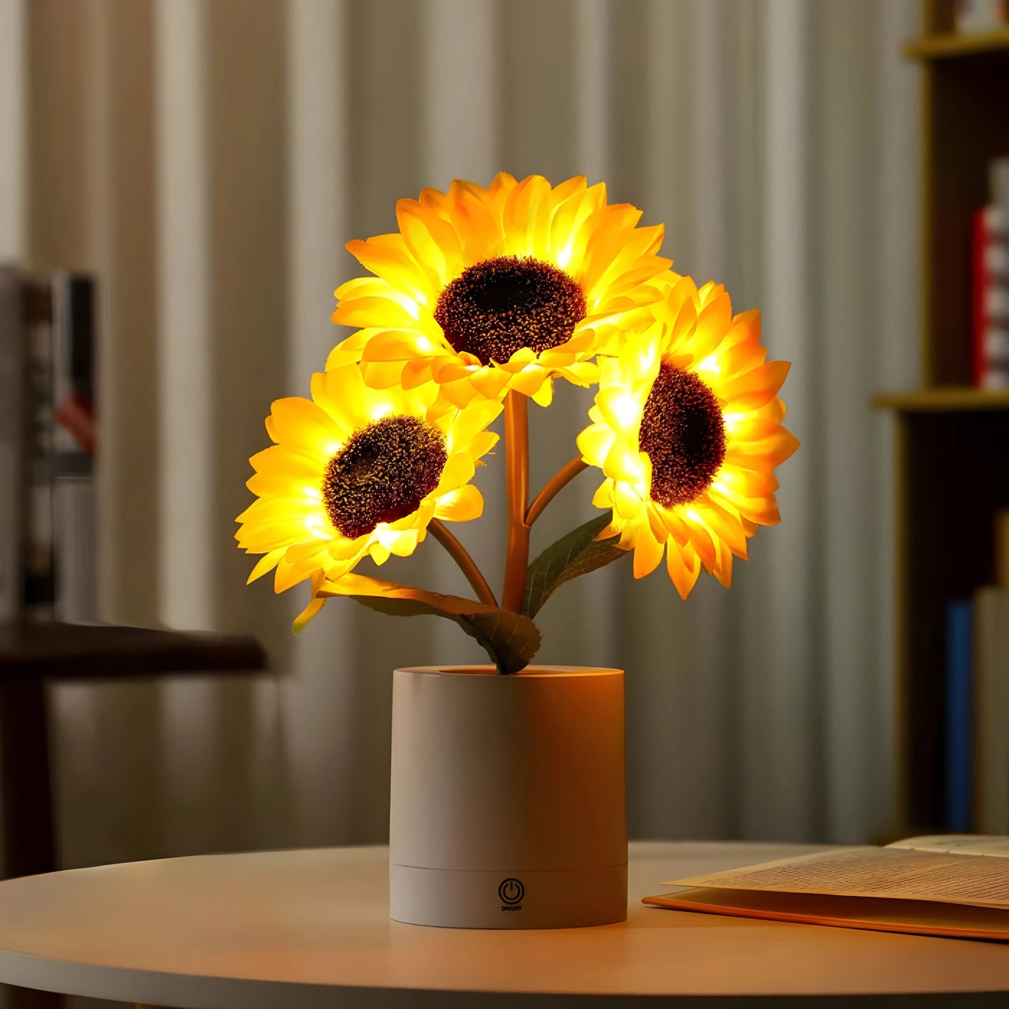 SolaLume™ – Cordless Sunflower LED Table Lamp with Warm Light