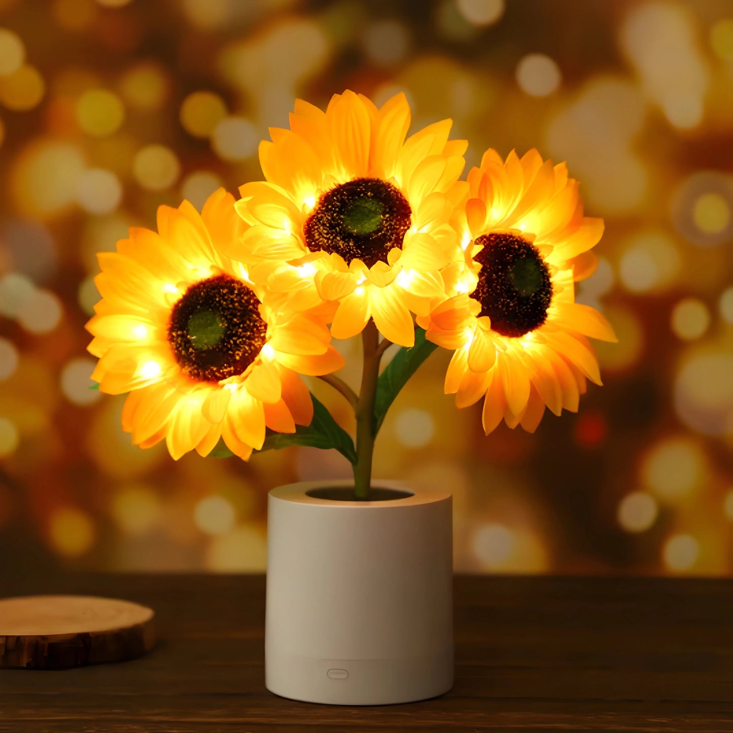 SolaLume™ – Cordless Sunflower LED Table Lamp with Warm Light