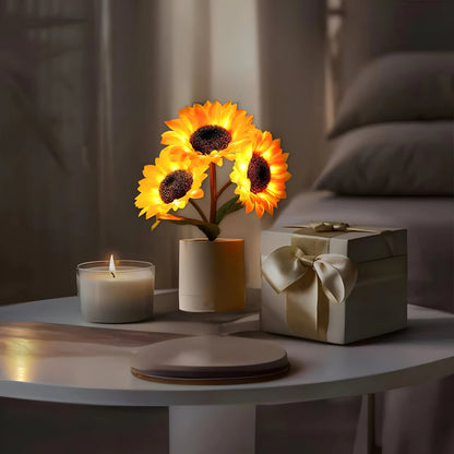 SolaLume™ – Cordless Sunflower LED Table Lamp with Warm Light