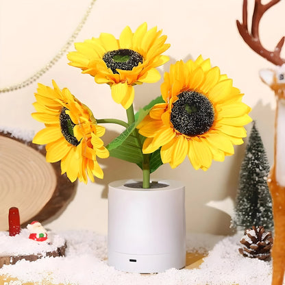 SolaLume™ – Cordless Sunflower LED Table Lamp with Warm Light