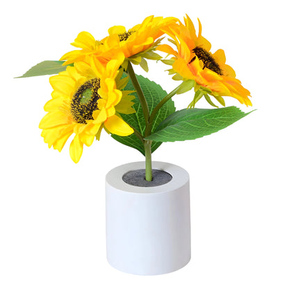 SolaLume™ – Cordless Sunflower LED Table Lamp with Warm Light