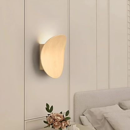 WoodLume™ – Natural Wood Designer Wall Light with Soft Lighting