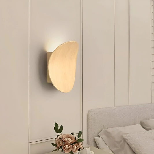 WoodLume™ – Natural Wood Designer Wall Light with Soft Lighting