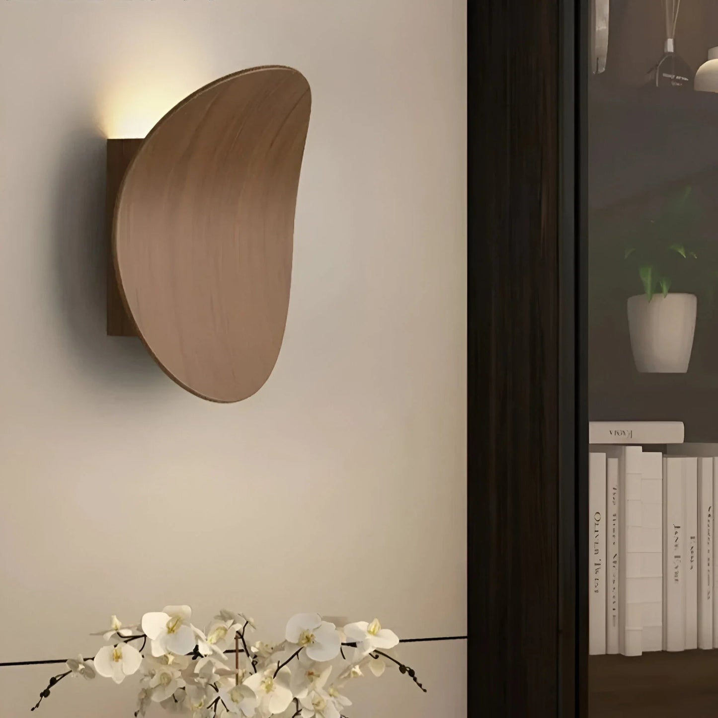 WoodLume™ – Natural Wood Designer Wall Light with Soft Lighting